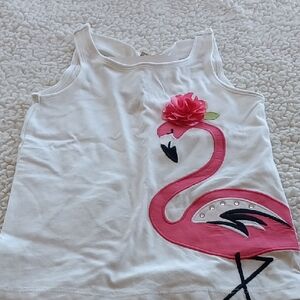 Gymboree Pink Flamingo Tank Top White
